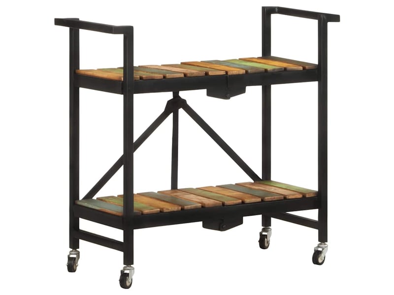 Desserte de cuisine, chariot de rangement 87x36x81 cm bois massif de récupération - Conforama B