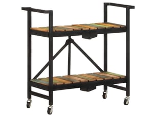 Desserte de cuisine, chariot de rangement 87x36x81 cm bois massif de récupération