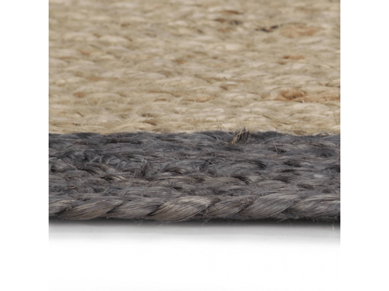  Tapis en jute fait main avec bordure gris foncé 90 cm - comfortxl 133677 - Conforama C