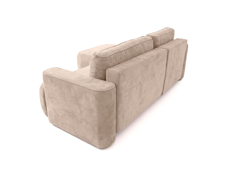 Canapé d'angle moon mini avec fonction couchage, tissu flow, gauche, beige (02) - Conforama D