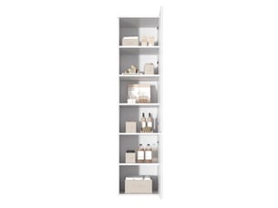 Armoire haute,47x50x200 cm,6 compartiments fermés,panneau mdf,blanc