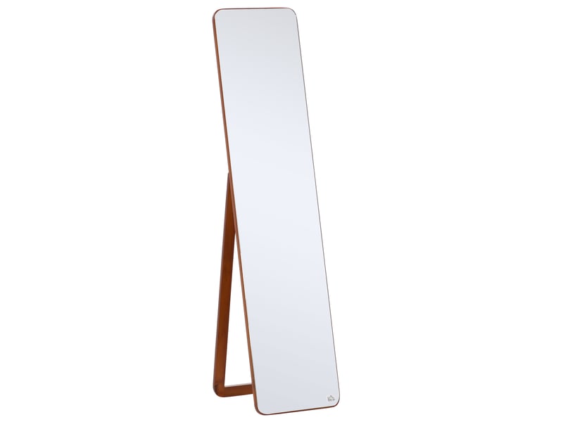  Grand miroir pleine longueur rectangulaire, 37 x 160 cm - miroir sur pied ou mural - pour chambre à coucher, noyer clair, salon et dressing  - Conforama B
