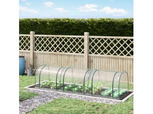 Serre tunnel transparente 350 x 100 x 80 cm en pvc avec porte enroulable, structure en acier