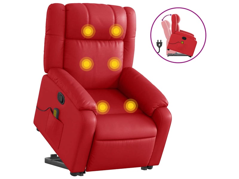  Fauteuil inclinable de massage, fauteuil relax rouge similicuir shl76091  - Conforama A