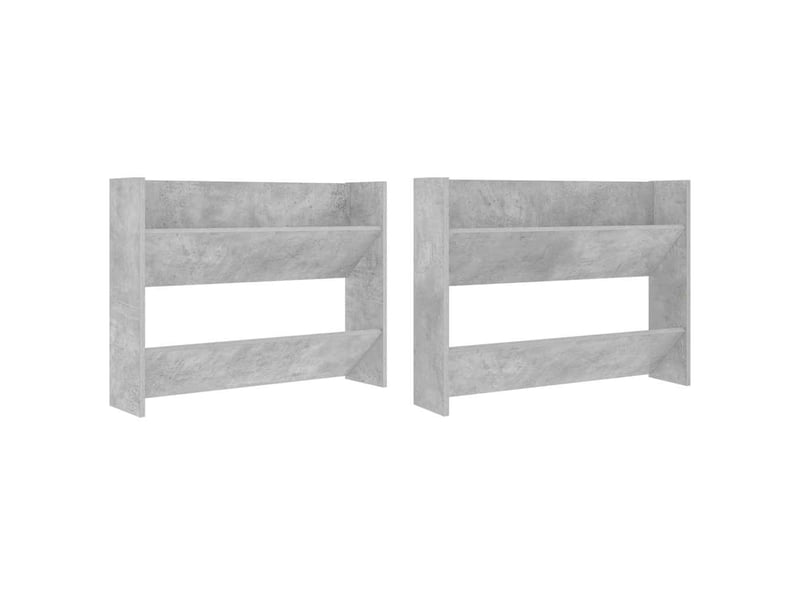  Armoires à chaussures murales 2 pcs gris béton 80x18x60 cm  - Conforama A