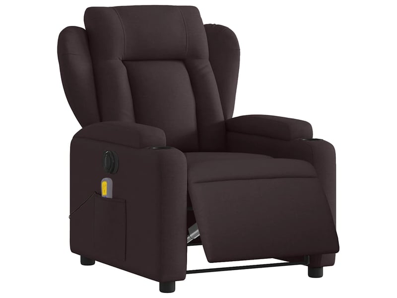 Fauteuil de massage inclinable électrique, fauteuil relax marron foncé tissu shl42414 - Conforama C
