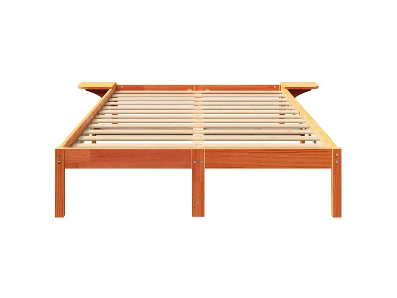 Lit double- lit adulte -  cadre de lit brun  135 x 190 cm pin massif  - Conforama D