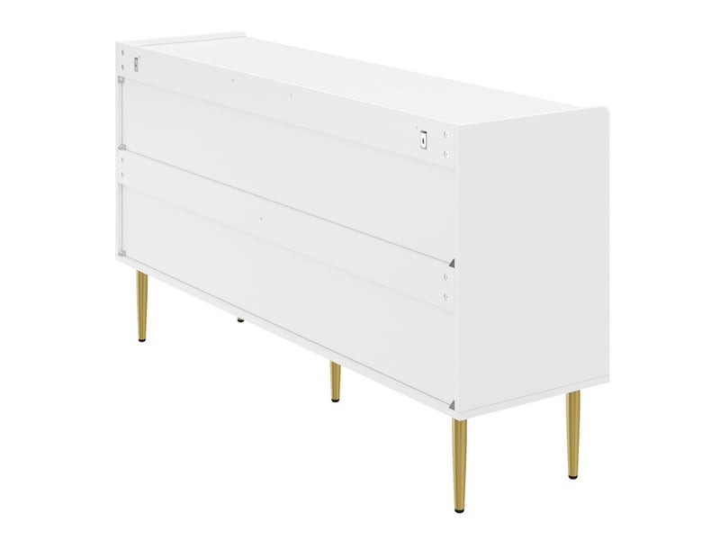  Buffet moderne minimaliste, 4 portes, pieds métalliques, meuble de rangement pour chambre et couloir, buffet de salon, blanc  - Conforama E