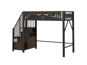 Lit mezzanine 90x200 cm VIVRYN coloris noir