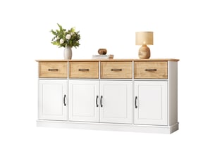 Buffet 4 porte(s)  4 tiroir(s)  IKSETERA TRADING LTD - 160 cm coloris blanc 