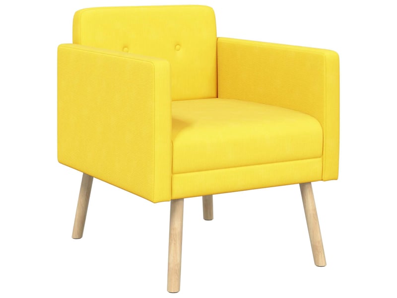  Vidaxl chaise d'appoint jaune clair tissu en velours côtelé  - Conforama D