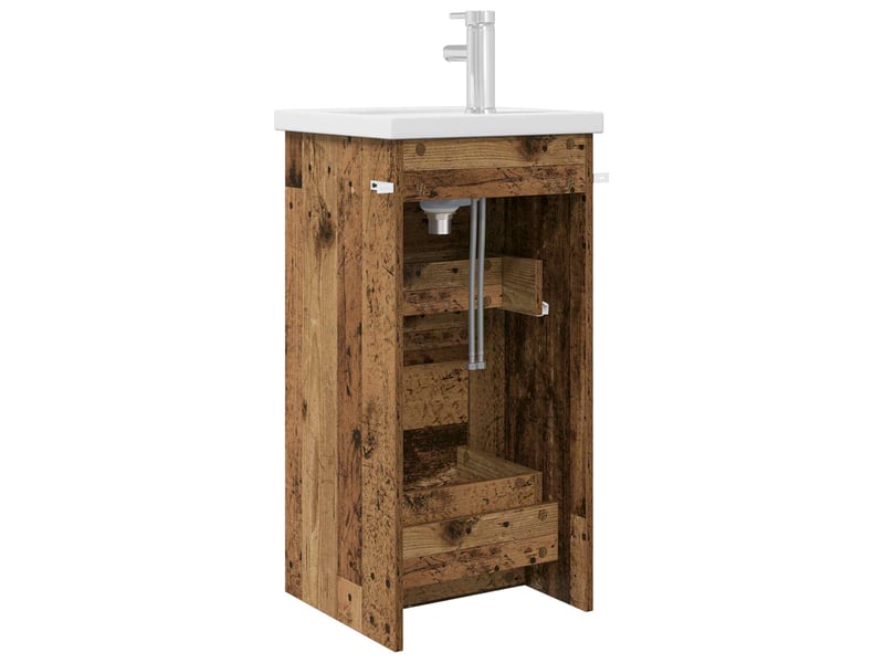  Meuble de salle de bain avec évier bois ancien shl1110  - Conforama E