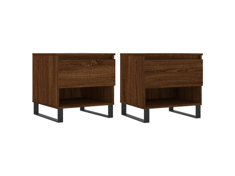  Tables basses 2 pcs - table de salon - table à thé chêne marron 50x46x50 cm bois d'ingénierie  - Conforama A