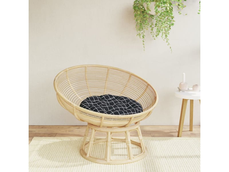  Coussin rond, coussin d'assise motif à carreaux noir ø 60 x11 cm tissu oxford cf56617  - Conforama B