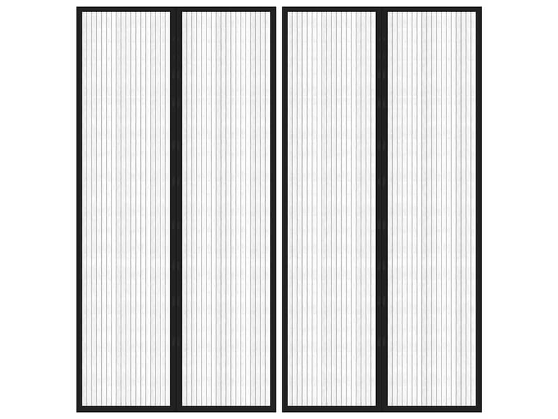 Lot de 2 rideaux de porte anti-insectes, moustiquaires et aimants noir 220x100 cm cf44143 - Conforama B