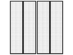 Lot de 2 rideaux de porte anti-insectes, moustiquaires et aimants noir 220x100 cm cf44143