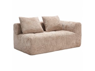 Canapé droit fixe 2 places Velours marron