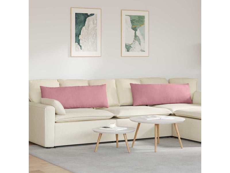  Lot de 2 coussins de canapé, coussins décoratifs rose 120 x 40 cm cf59144  - Conforama B