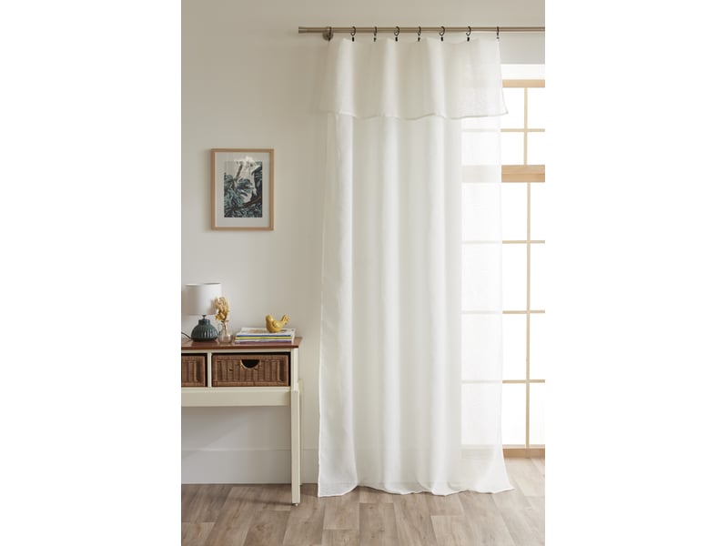 Rideau ajustable + 8 anneaux pince 140 x 270 cm polyester effet bouclette elda ivoire 15667 - Conforama A