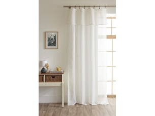 Rideau ajustable + 8 anneaux pince 140 x 270 cm polyester effet bouclette elda ivoire