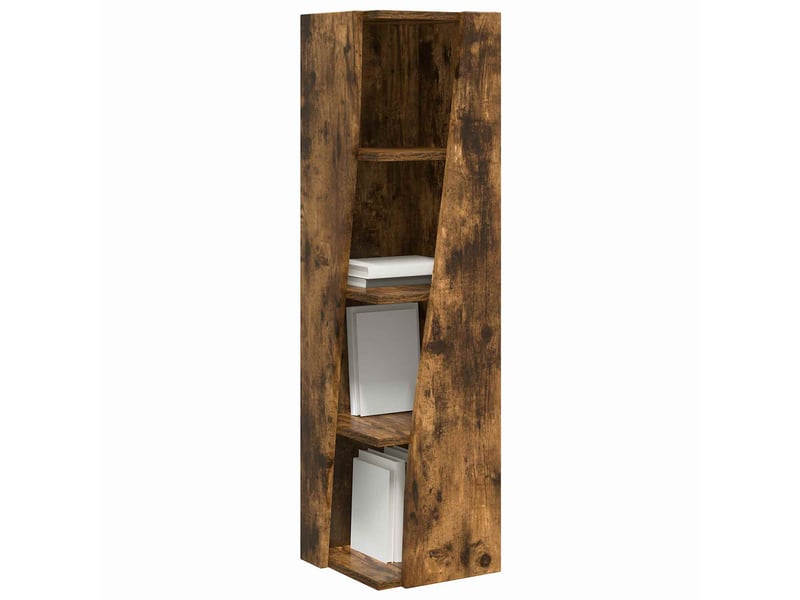  Meuble d'angle, meuble de rangement salon 27,5x27x102cm bois d'ingénierie chêne fumé  - Conforama C