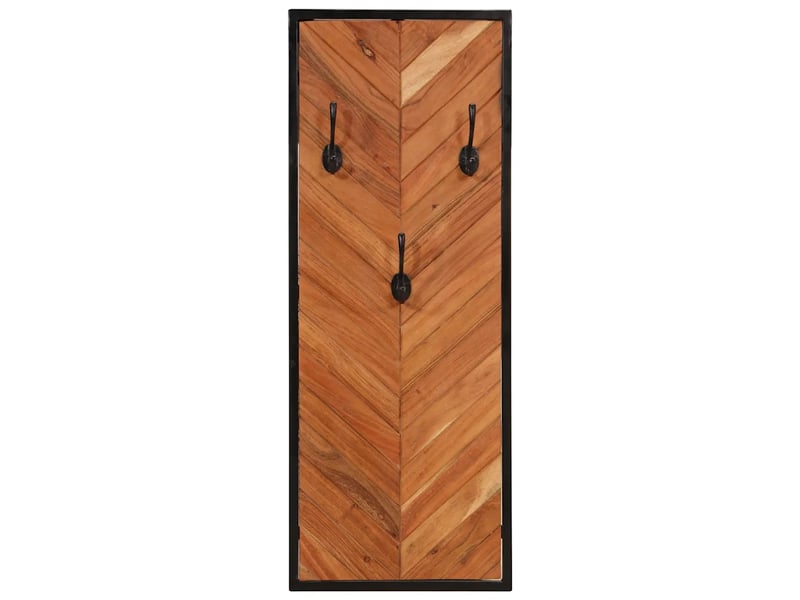  Lot de 2 porte-manteaux muraux design pratique 35 x 1 x 90 cm en bois massif acacia 02_0047571  - Conforama C