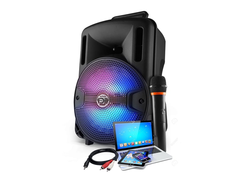  Enceinte sur batterie mydeejay djoon08 karaoke autonome 8 - 400w - usb-bt-sd + micro  - Conforama A