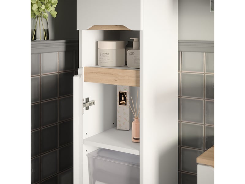  Vicco meuble salle de bain, blancchêne artisan, 30.2x192.5cm  - Conforama D