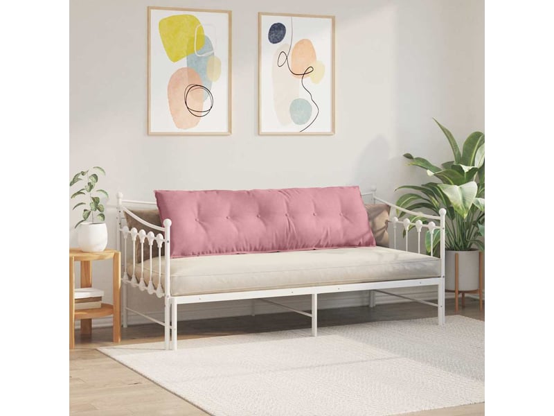 Coussin de dos, coussin de dossier rose 160 x 50 cm tissu en velours côtelé cf54973 - Conforama D