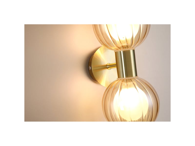  Searchlight luminsphere applique murale, laiton, verre champagne ip44 2x g9  - Conforama E