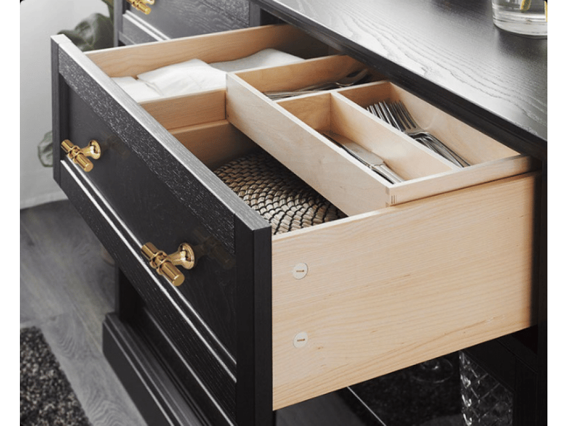  Poignée noire et dorée pour armoire de cuisine de 96 mm, en alliage d'aluminium, avec vis, pour tiroirs, armoires et placards de rangement.  - Conforama D