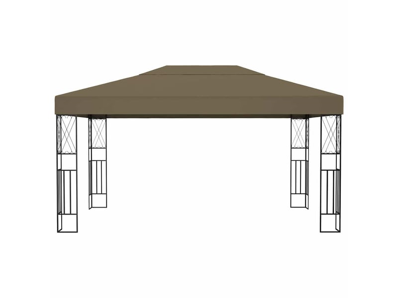  Tonnelle avec guirlande lumineuse à led 3x4 m taupe tissu cf62470  - Conforama E