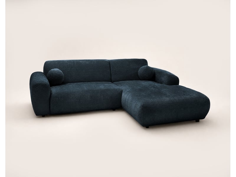  Louise - canapé d'angle droit 4 places en velours texturé - best mobilier - bleu LOUISE - Conforama E