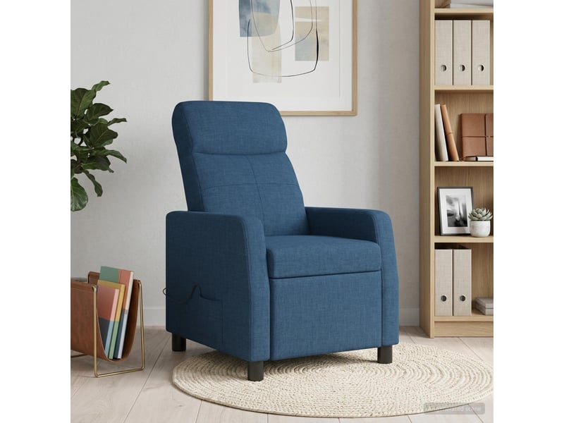  Vidaxl fauteuil de massage inclinable bleu tissu  - Conforama B