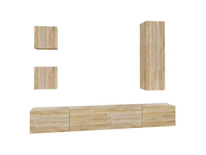  Ensemble de meubles tv 5 pcs chêne sonoma bois d'ingénierie shl33203  - Conforama A