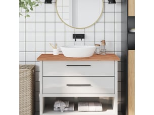 Comptoir de salle de bain, plan de travail 100x50x2,5 cm bois massif de hêtre cf65703