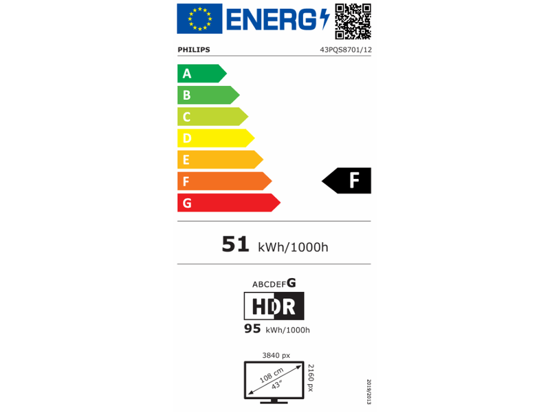  Tv qled 4k 43'' (108cm) smart tv et ambilight philips 43pqs8701-12 43PQS8701 - Conforama C