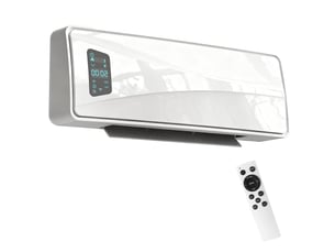 Radiateur soufflant mural 2000 w en céramique, 3 modes, affichage led, thermostat réglable, minuterie 24 heures, blanc