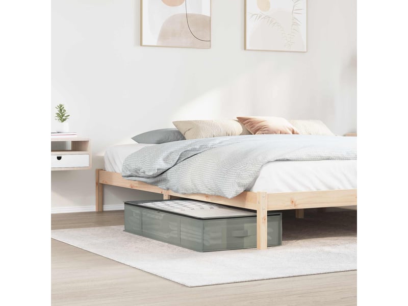 Boîte de rangement avec fenêtre transparente gris tissu intissé shl93583 - Conforama B