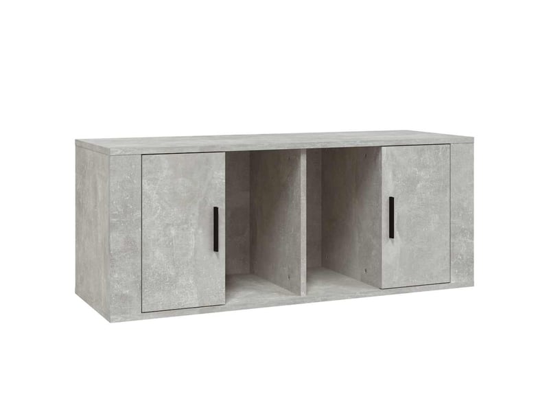  Meuble tv - banc tv - meuble de rangement gris béton 100x35x40 cm bois d'ingénierie  - Conforama A