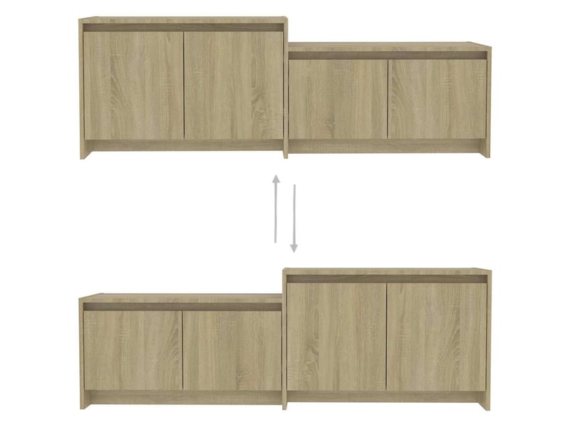  Meuble tv - banc tv - meuble de rangement chêne sonoma 146,5x35x50 cm bois d'ingénierie  - Conforama E