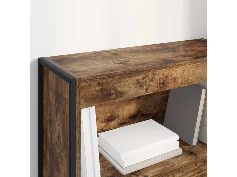 Bibliothèque, armoire à livres 80 x 30 x 86,5 cm bois d'ingénierie chêne fumé - Conforama D