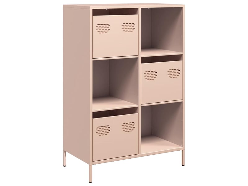  Buffet haut - bahut - meuble de rangement rose 68x39x103,5 cm acier  - Conforama A