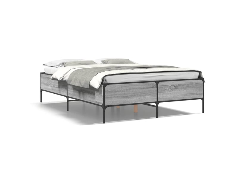  Lit double- lit adulte -  cadre de lit sans matelas sonoma gris 120x190 cm  - Conforama A