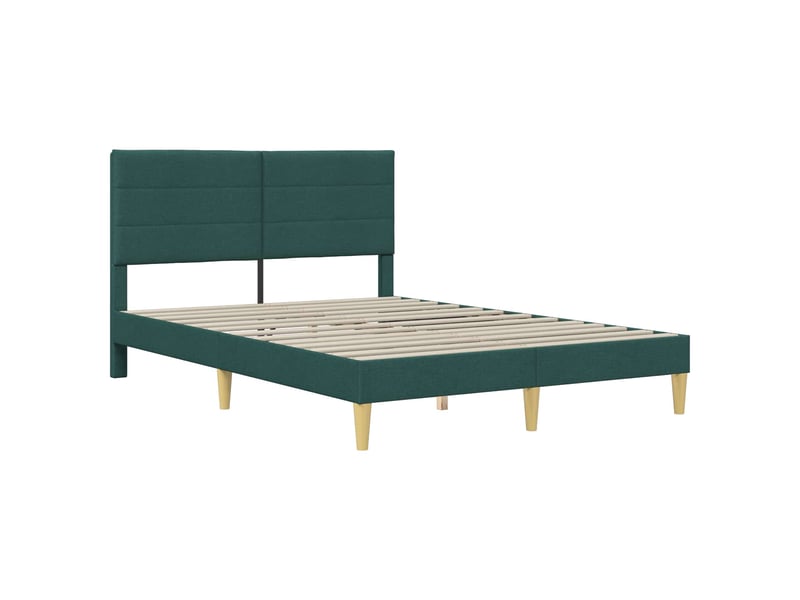  Lit double- lit adulte -  cadre de lit avec tête de lit vert foncé 120 x 190 cm tissu  - Conforama B