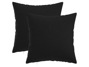 Lot de 2 coussins avec oreiller, coussins décoratifs heerlen noir tissu cf50289