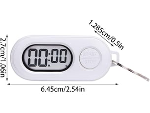 Lot de 2porte-clés avec minuterie d'arrêt portable, petit minuteur de sport, horloge numérique à écran lcd