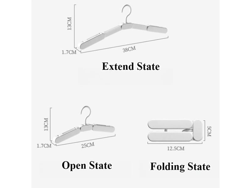 Crochets muraux 3 pièces cintres de pliables voyage, avec clips cachés pour valise, gain de place, pour maison, hôtel, voyages valise, maison de dortoir, blanc - Conforama D