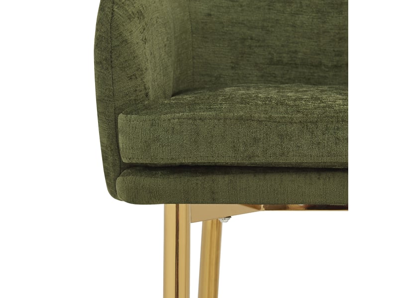  Lot de 6 chaises de salle à manger,61x59x78,5 cm,avec accoudoirs,tissu polyester,vert  - Conforama E