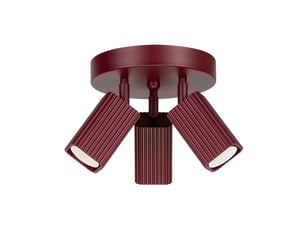 Plafonnier rayo 3p bordeaux aluminium moderne 18x20x20cm
